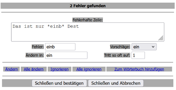 Webmail Rechtschreibung
